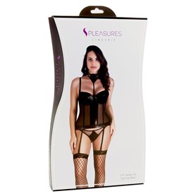 Ensemble de Lingerie S Pleasures Noir (Taille unique)