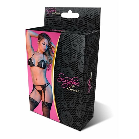 Ensemble de Lingerie Exposed Noir (S/M)