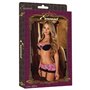 Ensemble de Lingerie Exposed Noir Rose (XXL)