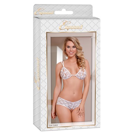 Ensemble de Lingerie Exposed Blanc (S/M)