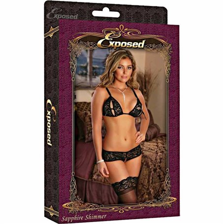 Ensemble de Lingerie Exposed Noir (XXL)