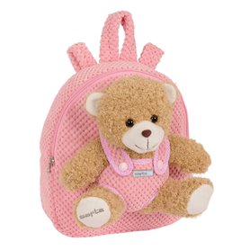 Sac à dos enfant Safta Ours en peluche Rose 23 x 27 x 7