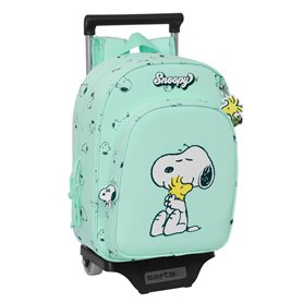 Cartable à roulettes Snoopy Groovy Vert 26 x 34 x 11 cm