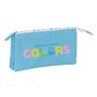 Trousse Fourre-Tout Triple Benetton Spring Bleu ciel 22 x 12 x 3 cm