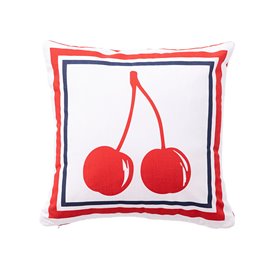 Coussin Benetton Blanc Rouge Cerises 40 x 40 cm Carré