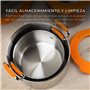 Batterie de Cuisine San Ignacio Compact Noir Orange 5 Pièces