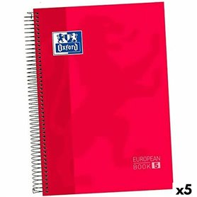 Cahier Oxford Europeanbook 5 Rouge A4+ 120 Volets (5 Unités)