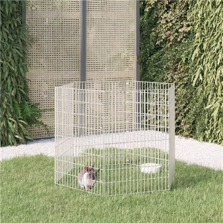 vidaXL Enclos pour animaux en liberté 6 panneaux 54x80cm fer galvanisé