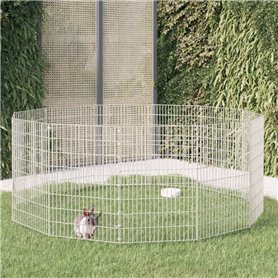 vidaXL Enclos d'animaux en liberté 12 panneaux 54x80 cm fer galvanisé