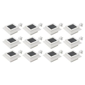 vidaXL Lampes solaires à LED carrées d'extérieur 12 pcs 12 cm Blanc