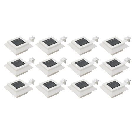 vidaXL Lampes solaires à LED carrées d'extérieur 12 pcs 12 cm Blanc