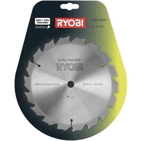 RYOBI CSB150A1 - Lame ULTRA FINE 150 mm - 18 dents - alésage 10 mm