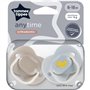 Sucettes - TOMMEE TIPPEE - ANYTIME - 6-18 mois - Lot de 2 sucettes symétriques sans BPA - Capsule de stérilisation réuti