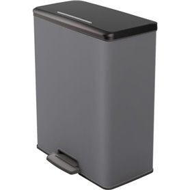 Poubelle Duo Rectangle - DECO BIN - CURVER - 52L (26+26L) - 49 x 32 x 61 cm - Anthracite