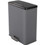 Poubelle Duo Rectangle - DECO BIN - CURVER - 52L (26+26L) - 49 x 32 x 61 cm - Anthracite