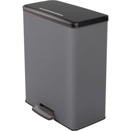 Poubelle Rectangle - DECO BIN - CURVER - 65L - Grande capacité - 49 x 32 x 61 cm - Anthracite