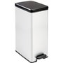 Poubelle Slim - SLIM BIN - CURVER - 40L - Gain de place - 40 x 25 x 61 cm - Gris métallisé