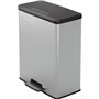 Poubelle Rectangle - DECO BIN - CURVER - 65L - Design moderne - 49 x 29 x 61 cm - Gris métallisé