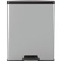 Poubelle Rectangle - DECO BIN - CURVER - 65L - Design moderne - 49 x 29 x 61 cm - Gris métallisé