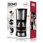 Cafetiere Filtre - DOMO - DO708K - 1000 W - 1,5 L - 12 tasses - Ecran LCD - Minuteur 24 h - Noir et acier inoxydable