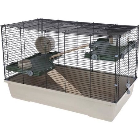 Cage pour petits animaux - KERBL - FLAT NATURE - 80 x 45 x 53 cm - 3 étages