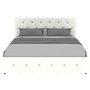 Lit adulte DAVID 160 x 200 cm - 4 tiroirs - Sommier inclus - Simili blanc