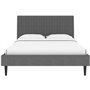 Lit adulte REMSEN - 140 x 190 cm  - Sommier inclus - Gris foncé