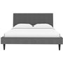 Lit adulte REMSEN - 160 x 200 cm  - Sommier inclus - Gris foncé