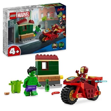 LEGO Marvel 76287 Iron Man avec une Moto et Hulk