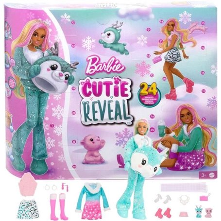 Barbie-Calendrier de l'Avent Cutie Reveal-1 poupée et 24 surprises HJX76