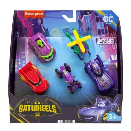 Fisher-Price-Batwheels-Assortiment de 5 véhicules a l'échelle 1/55 HML21