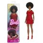 Barbie-Fashionistas 221-Poupée avec cheveux noirs et robe rouge HRH18