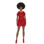 Barbie-Fashionistas 221-Poupée avec cheveux noirs et robe rouge HRH18