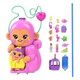 Polly Pocket-Maman Singe et Son Bébé-Coffret 2 mini-figurines HWP04