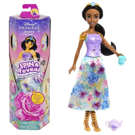 Disney-Spin & Reveal-Poupée Jasmine avec accessoires et 11 surprises HXC23