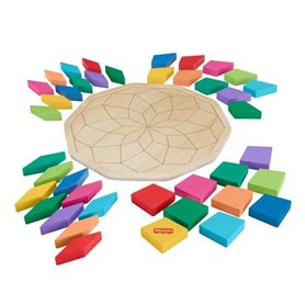 Fisher-Price-Puzzle Mandala en Bois-Puzzle 40 pieces motif géométrique HXT94