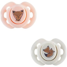 Sucette - TOMMEE TIPPEE - FUN - 0-6 mois - Lot de 2 sucettes symétriques sans BPA - Capsule de stérilisation réutilisable