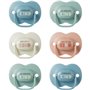 Sucettes - TOMMEE TIPPEE - 6-18 Mois - Lot de 6 - Forme Orthodontique Symétrique