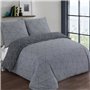 VISION Parure de couette Hugo - 100% coton - 1 housse de couette 140 x 200 cm + 1 taie d'oreiller 65 x 65 cm - Gris anth