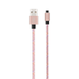 Câble Tissé USB A/micro USB 2m Rose - 2.1A Bigben