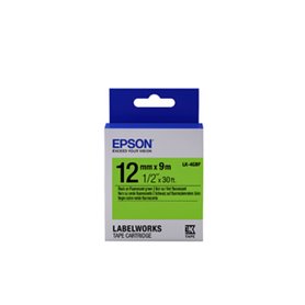 Epson LK-4GBF - Fluorescent - Noir sur Vert - 12mmx9m