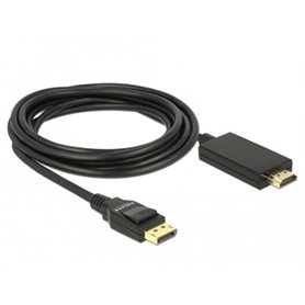 DeLOCK 85318 câble vidéo et adaptateur 3 m DisplayPort HDMI Noir