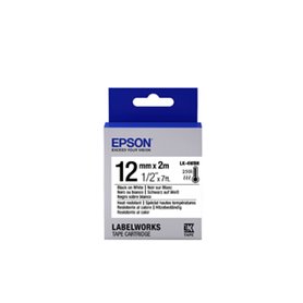 Epson LK-4WBH - Spécial hautes températures - Noir sur Blanc - 12mmx2m