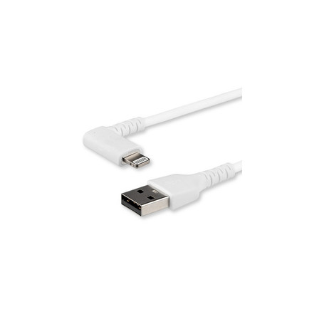 StarTech.com Câble USB-A vers Lightning Blanc Robuste 2m Coudé à 90° - Câble de Charge/Synchronisation USB Type A vers Lightning