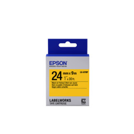 Epson LK-6YBP - Couleur Pastel - Noir sur Jaune - 24mmx9m