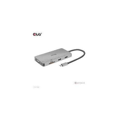 CLUB3D CSV-1594 station d'accueil USB 3.2 Gen 1 (3.1 Gen 1) Type-C Noir