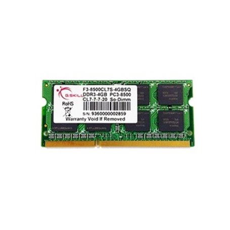 G.Skill 4GB DDR3 204-pin SO-DIMM module de mémoire 4 Go 1 x 4 Go 1066 MHz ECC