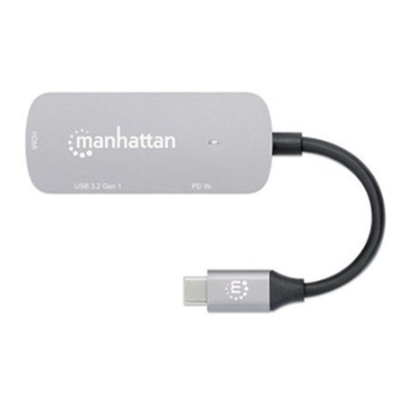 Manhattan 130707 station d'accueil Avec fil USB 3.2 Gen 1 (3.1 Gen 1) Type-C Aluminium