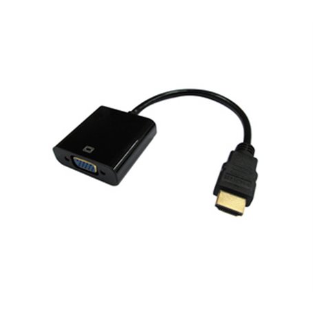 DLH ADAPTATEUR HDMI MALE VERS VGA FEMELLE AVEC PORT AUDIO (Jack) - 1920x1080 / 60Hz - Longueur 24cm - Noir