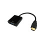 DLH ADAPTATEUR HDMI MALE VERS VGA FEMELLE AVEC PORT AUDIO (Jack) - 1920x1080 / 60Hz - Longueur 24cm - Noir